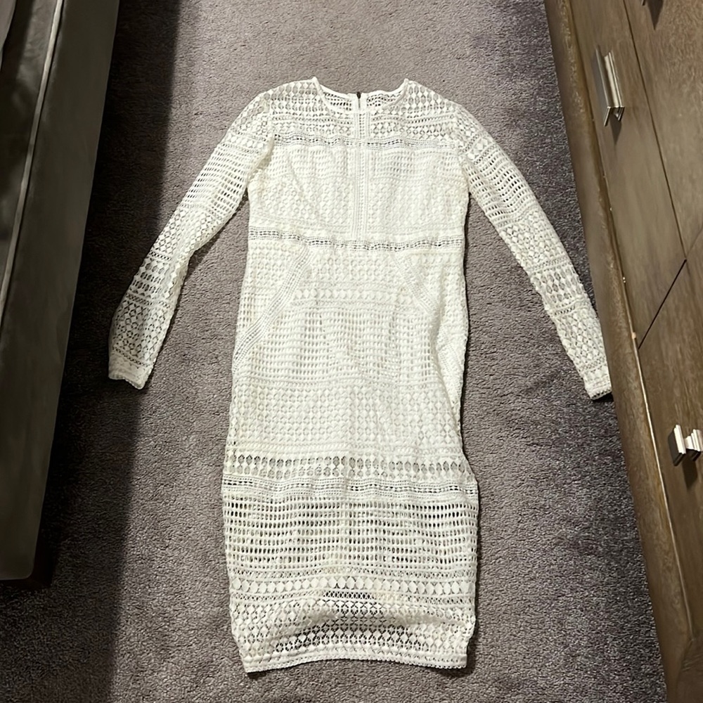 Pretty Little Thing White Knitted Midi Dress